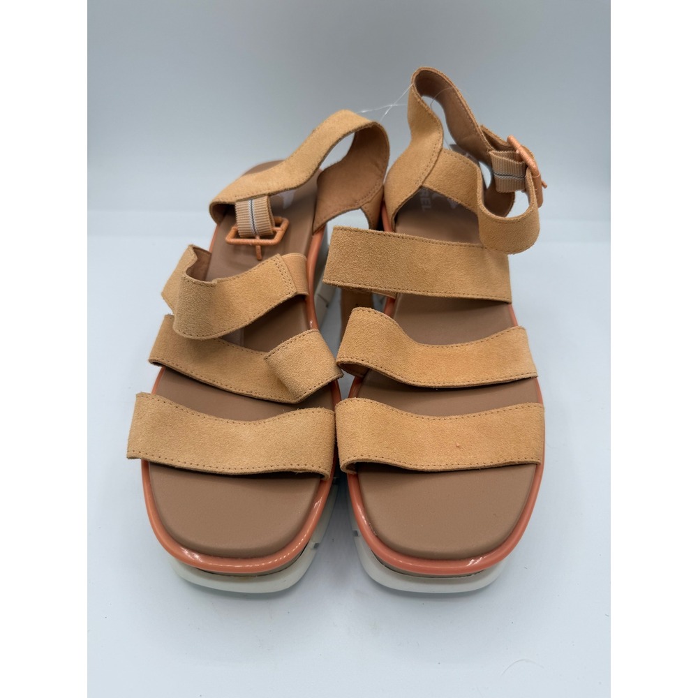 Sorel Joanie Womens Wedge Sandals Size 10 Tan Suede Platform Strappy 1986941